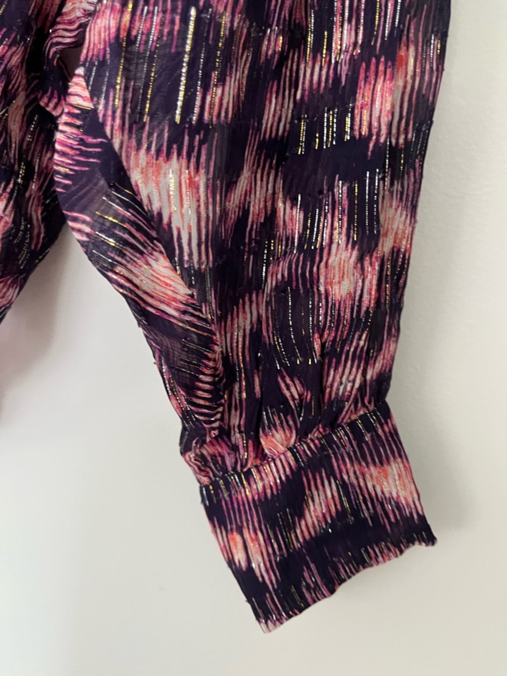 $525 IRO Tchami ruffled printed fil coupé georgette blouse NWT Size FR 34 / US 2 - Picture 12 of 16